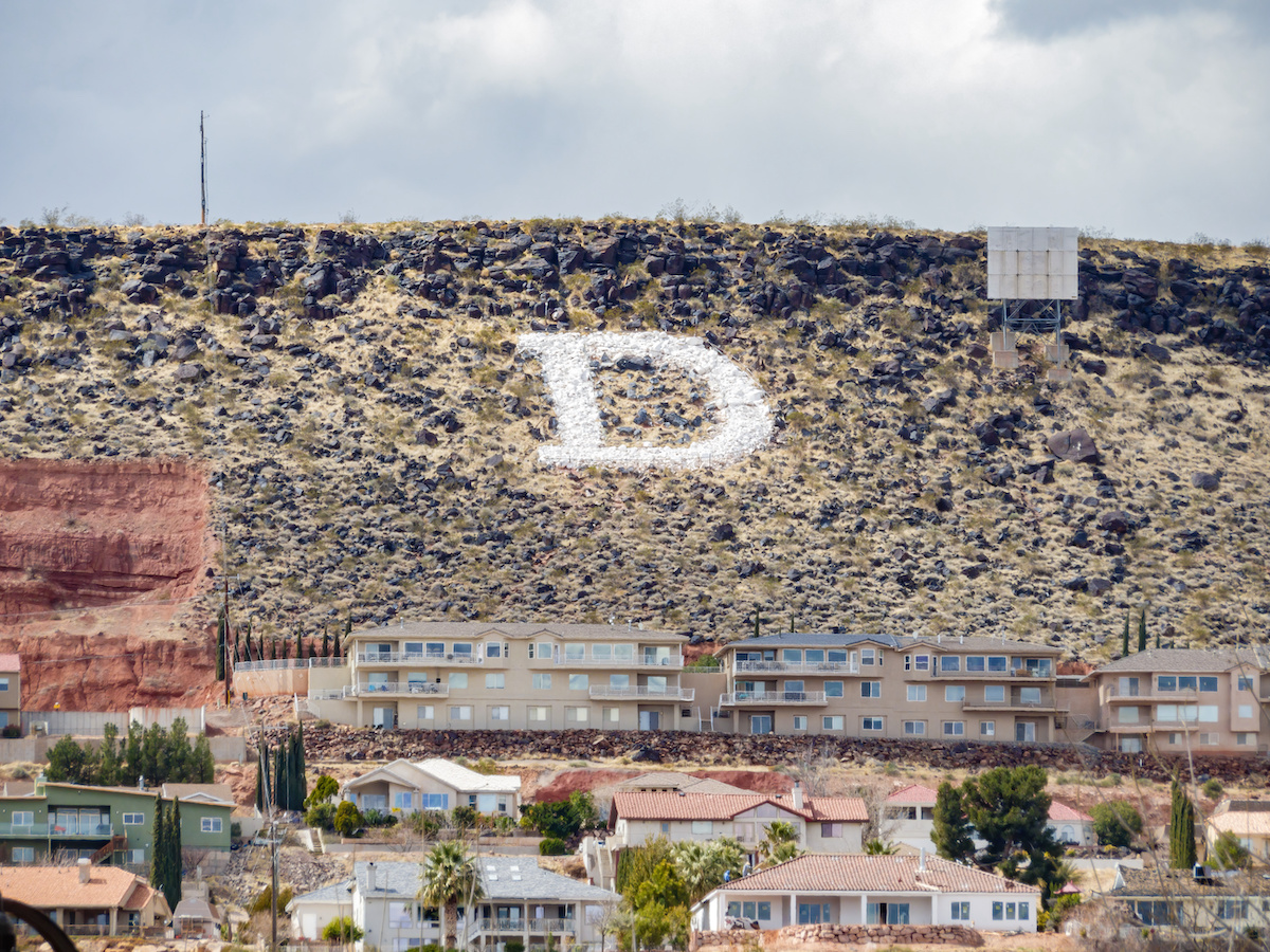 Aerial view of the cityscape of St George