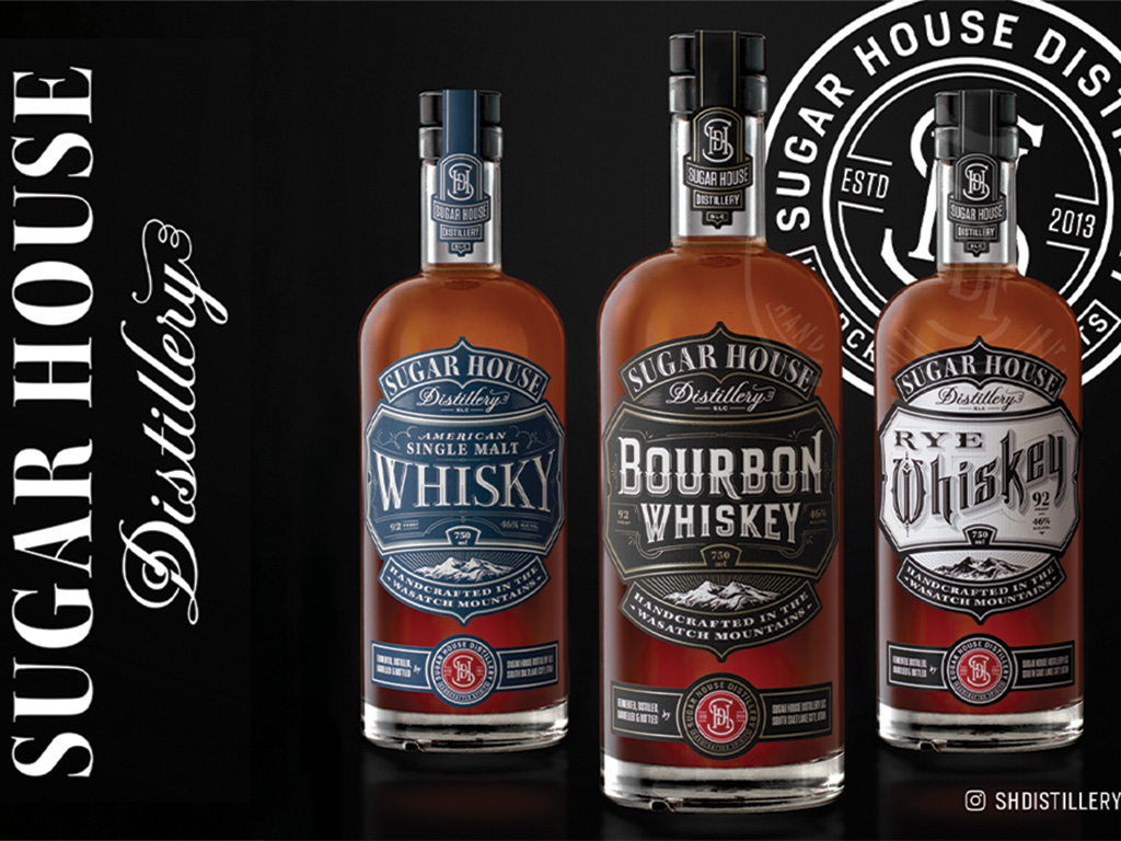 Sugarhouse Distillery bourbon whiskey, whisky, whiskey, single malt, rye whiskey