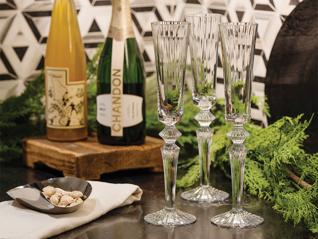 O.C. Tanner Baccarat glassware elevates any wetbar to fine dining status. Photo by Natalie Simpson/Beehive Photography.