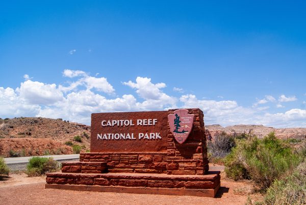 Capitol Reef National Park Entry Sign