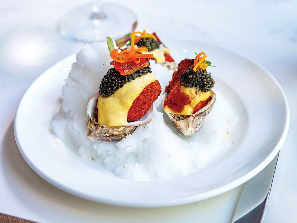 Caviar, Adelaide Salt Lake, buttermilk fried oysters