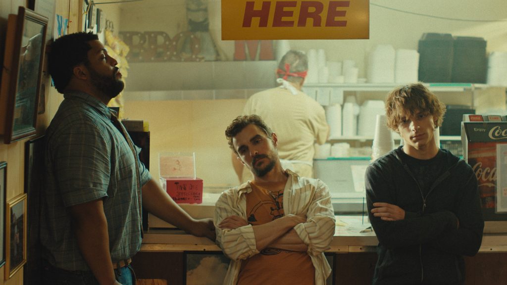 O'Shea Jackson Jr., Dave Franco and Mason Thames appear in The Shitheads by Macon Blair, an official selection of the 2026 Sundance Film Festival. Courtesy of Sundance Institute.