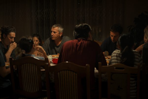 Astrit Kabashi, Flonja Kodheli, Kumrije Hoxha, Abdinaser Beka, Tristan Halilaj, Aria Shala, Riga Morina and Melika Gashi appear in Shame and Money by Visar Morina, an official selection of the 2026 Sundance Film Festival. Courtesy of Sundance Institute | photo by Janis Mazuch