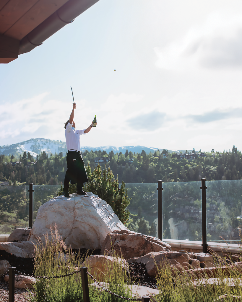 Champagne Sabering, Deer Valley, St. Regis Deer Valley, Park City, Utah