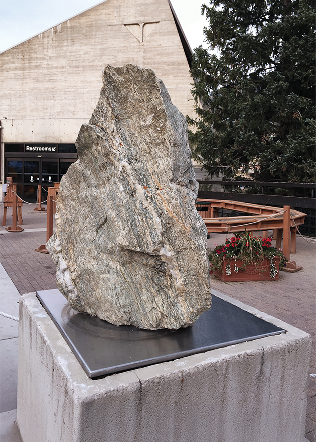 The chunk of the Matterhorn displayed on Snowbird’s Tram Deck.