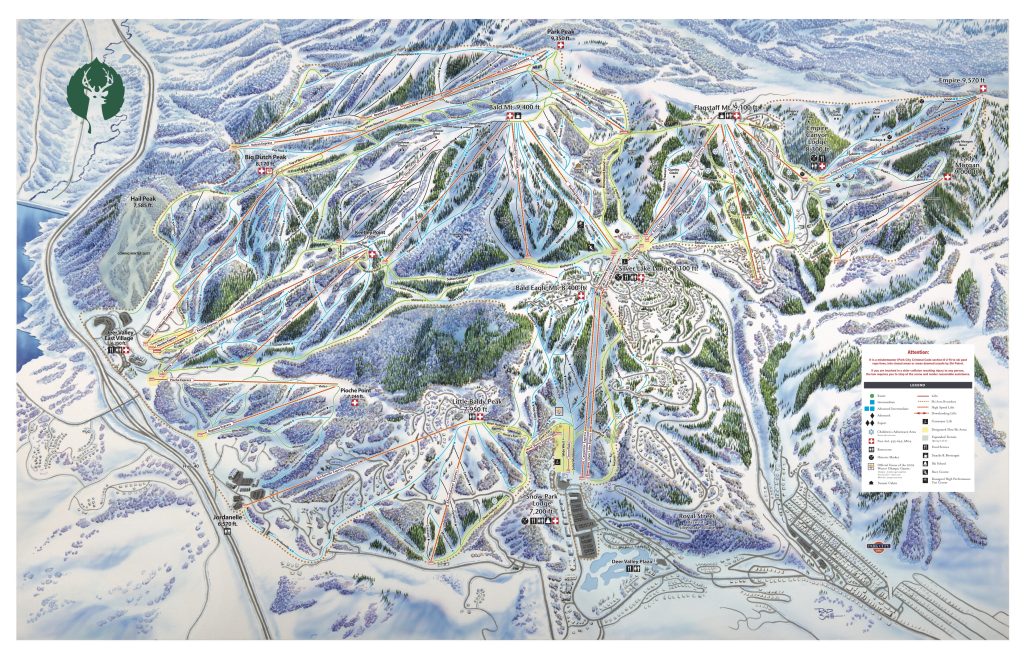 Deer Valley 2025-26 trail map, Deer Valley East Village, Park City, Utah