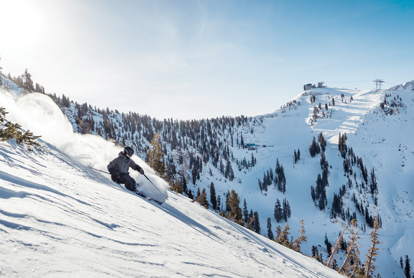 linking turns on the Cirque at Snowbird, Little Cottonwood Canyon, Utah