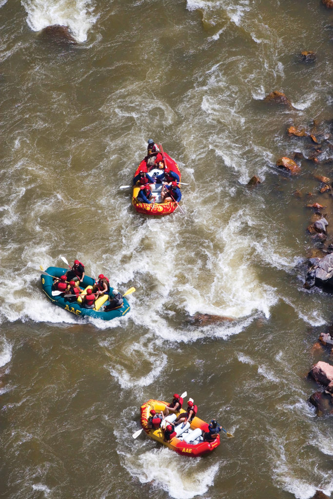 3 rafts on the Arkansas River