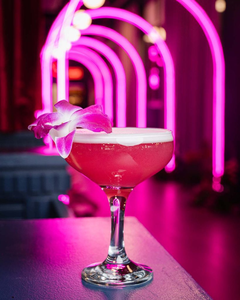 Hibiscus Gin Sour, Flanker Kitchen & Sporting Club