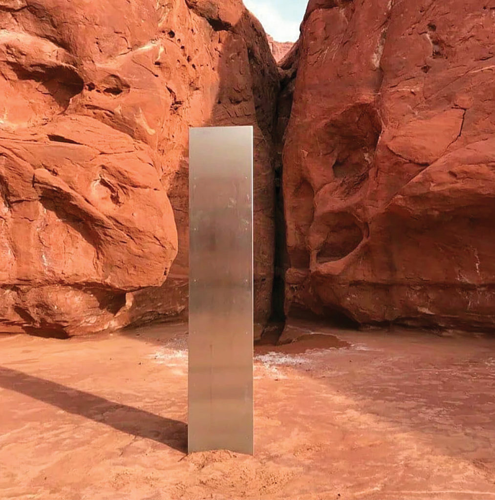 A monolith that mysteriously appeared in Southern Utah's red rock country