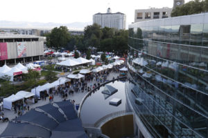 Aerial photo of crowds at Utah Arts Festival