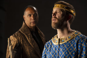 René Thornton Jr. as Gower and Danforth Comins as Pericles in the Utah Shakespeare Festival’s 2021 production of Pericles