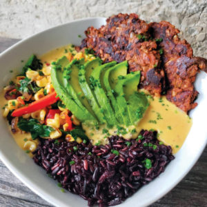 Protein bowl with corn, avocado and beans from Zest Kitchen & Bar
