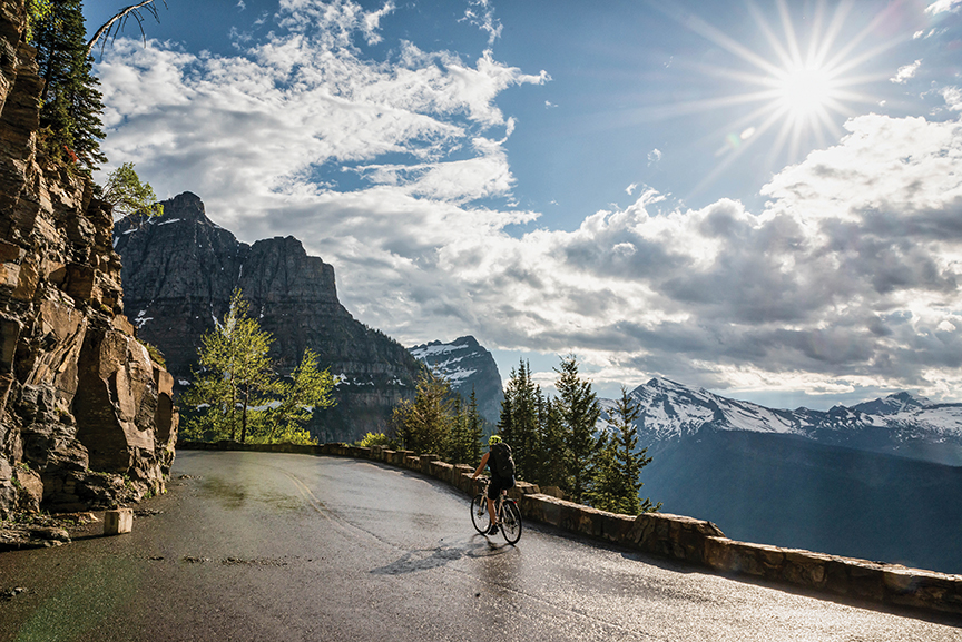 Biking Going-to-the-Sun Road. Photo by Montana Office of Tourism and Business Development.
