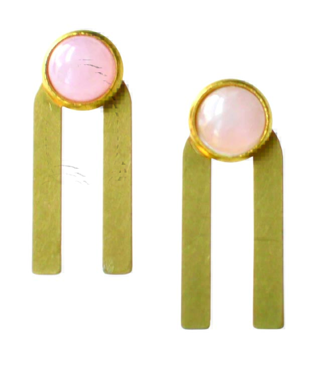 Pastel pink Abrazo Gemstone Earrings by Ker-ji Jewelry Design 