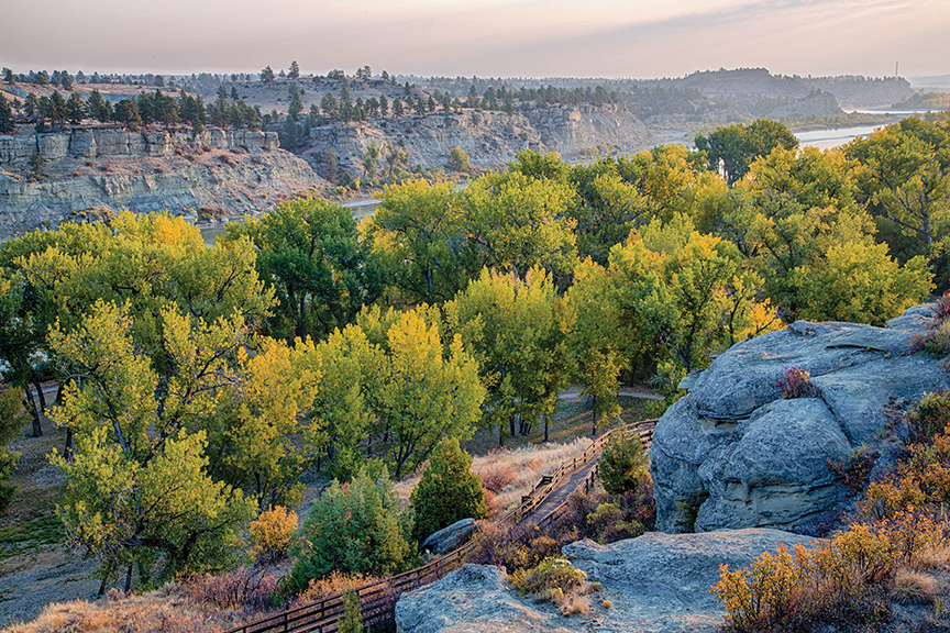 Pompeys Pillar National Monument, Lewis and Clark National Historic Trail. Photo by Montana Office of Tourism and Business Development.
