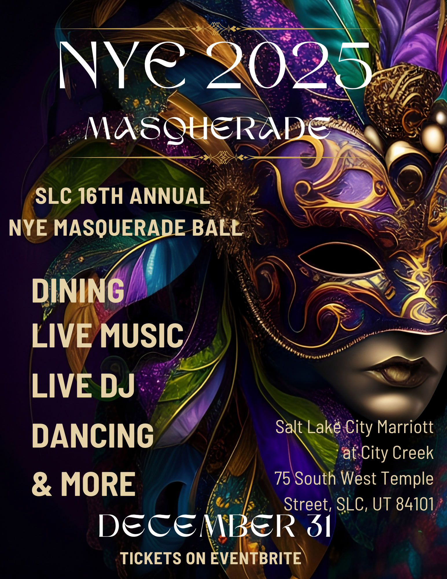 SLC 16th Annual NYE Masquerade Ball